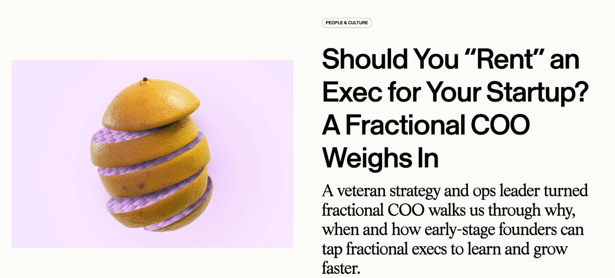 Should You βRentβ an Exec for Your Startup? A Fractional COO Weighs In